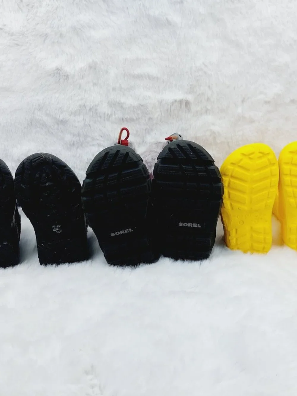 Set of 3 The North Face Sorel Crocs Girl's Pink Blue Yellow Winter Boots Size 6